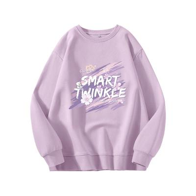 班尼路圆领加绒卫衣女2025秋冬新款加厚保暖亲肤小个子短款上衣Q