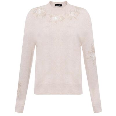 【24秋冬新】兰卡文(LA CLOVER)花悦蔓溢圆领蕾丝羊绒衫LC72YQ2