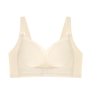 蝴蝶日记大胸显小无痕内衣女薄款透气无钢圈前扣聚拢防下垂文胸罩