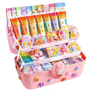 新款奶油胶咕卡贴纸套装豪华版女孩子手工diy材料儿童益智锻炼耐心流沙咕咔盘玩具3D立体卡通转转箱贴纸玩具