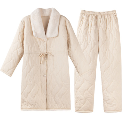 外羽绒棉袄三层加厚内加绒保暖女