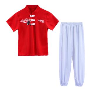 儿童武术服夏季短袖套装练功服男女小学生武馆训练竞赛比赛演出服