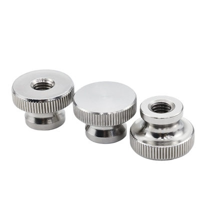 304不锈钢高头滚花螺母台阶盲孔