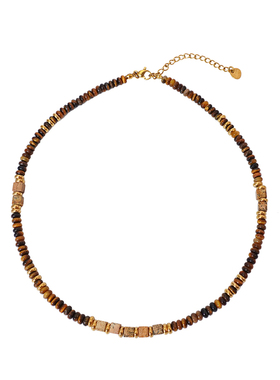 XMR美拉德飞盘虎眼石项链