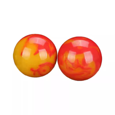 和田玉鸡血玉实心手球手把件