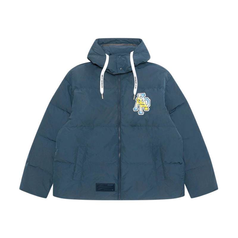 Aape字母徽章简约连帽面包羽绒服