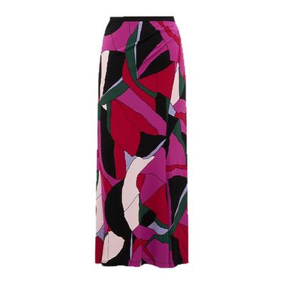 DVF粉红色变幻光影印花A字半裙