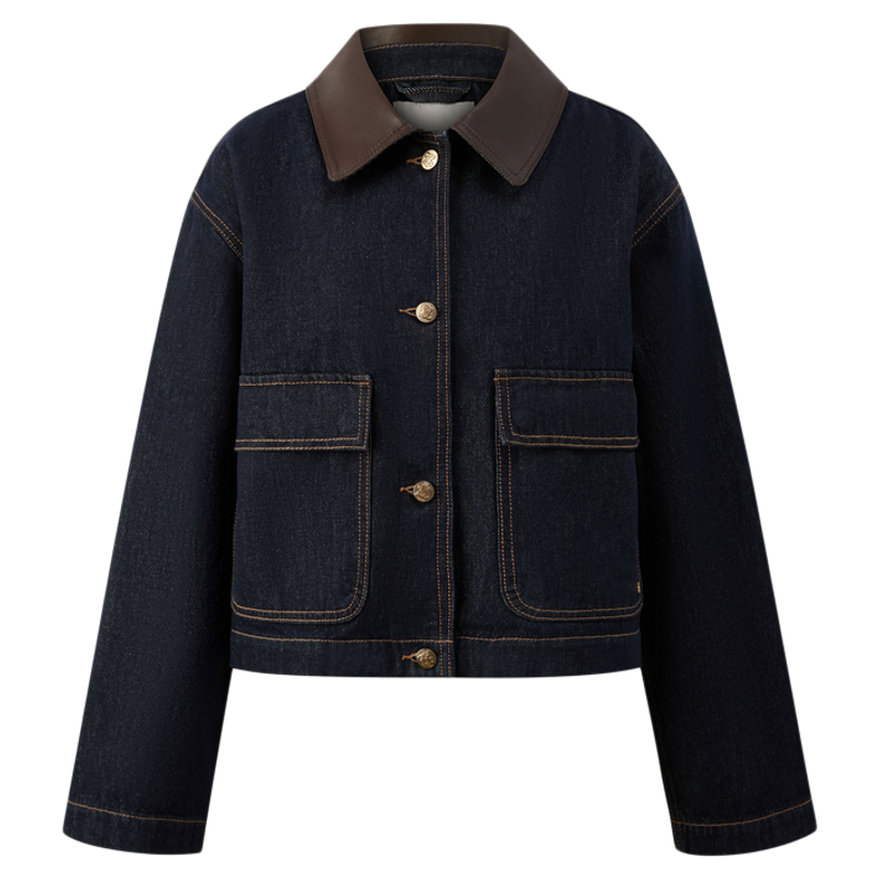 Eland衣恋短外套长袖通勤牛仔女装2025冬季新款