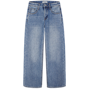 落落狷介 加绒牛仔裤女2026年新款冬季小个子保暖裤子直筒裤女款