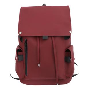 红色翻盖书包 初中女生大容量高中生双肩包女旅行轻便防水背包男