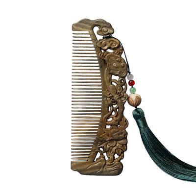 绿檀木梳护发养发梳新年礼物女生