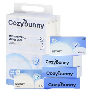 CozyBunny安适兔99.9%抗菌云柔巾乳霜纸巾婴儿保湿加柔纸巾120抽