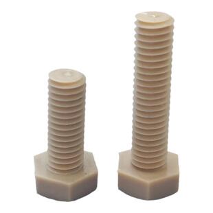 peek螺丝外六角耐高温腐蚀螺钉高强度射频抗拉塑料螺栓M3-M16国标