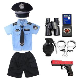 儿童玩具警察服套装小孩交警制服警服宝宝帽子演出服装男童警官服