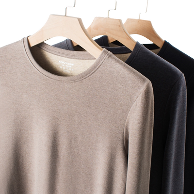 庄泰长袖男羊绒蚕丝自发热中厚