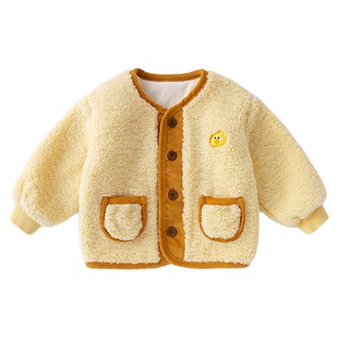 【双面绒】嘟嘟家宝宝外套秋冬加绒男童冬装上衣女童毛绒开衫外衣