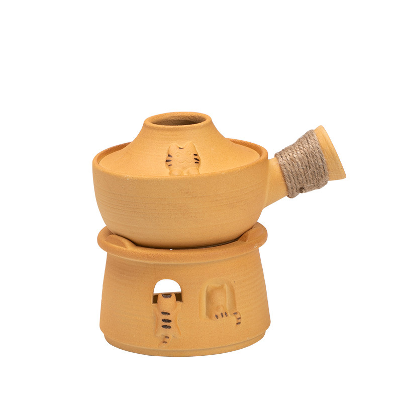 粗陶烤茶炉套组焙茶器
