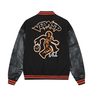 维动炫动棒球服外套男秋季新款运动美式保暖上衣宽松休闲开衫夹克