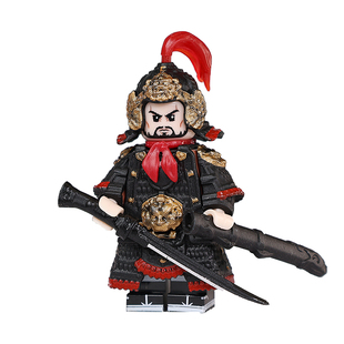 中国古代风宋朝骑武士兵第三方岳飞盔甲武器军事积木人仔拼装玩具