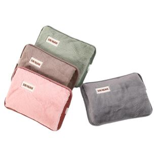 新款双插手兔绒热水袋毛绒暖宝宝安全防爆暖宫暖腰暖手宝