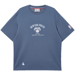 杰克琼斯春季男装短袖T恤略宽松版型NBA联名款刺绣装饰男款