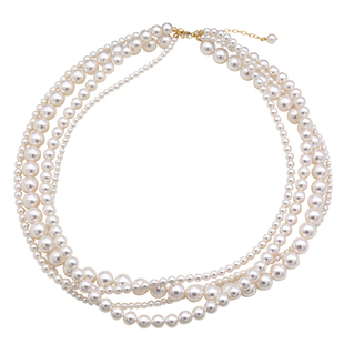 原创设计多层叠带高级珍珠项链小米珠缠绕法式锁骨链轻奢个性小众