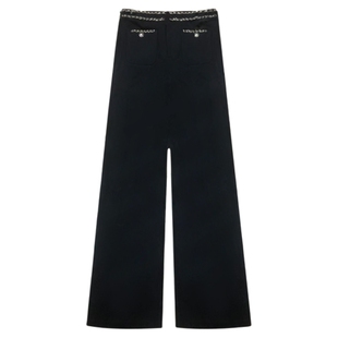 利达 NEW DADADA【萌动心扉】黑色牛仔裤女设计感高腰显瘦休闲裤