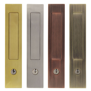 隐形门锁推拉门锁带钥匙暗装平移门锁暗藏式扣手嵌入式卧室折叠门