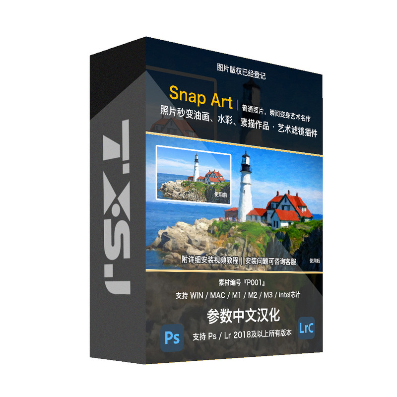 PS厚涂写实油画效果SnapA设计素材/源文件