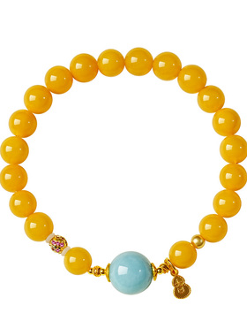 宫里上新天然鸡油黄蜜蜡手链