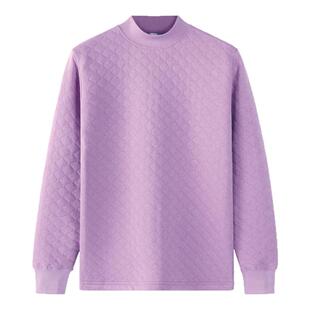 A&B纯棉三层夹棉保暖内衣加厚高领秋衣女中老年人棉毛衫打底上衣