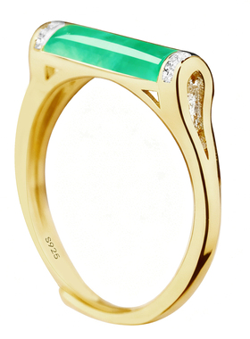 S925银戒指空托diy镶嵌翡翠戒托