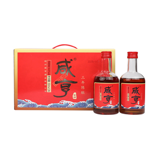 咸亨三年陈酿绍兴黄酒350ml*12瓶14度半干型糯米花雕酒官方旗舰店