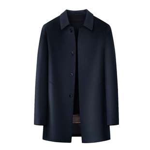 皮尔卡丹男士中长款羊绒大衣冬季保暖鹅绒绵羊毛上衣商务休闲外套