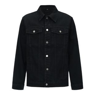 YORAINBOW 潮牌春季夹克黑色牛仔外套男女款复古宽松情侣百搭潮流