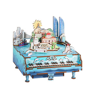 同趣鼓浪琴韵八音盒diy拼装音乐盒拼图积木厦门纪念品新年礼物女