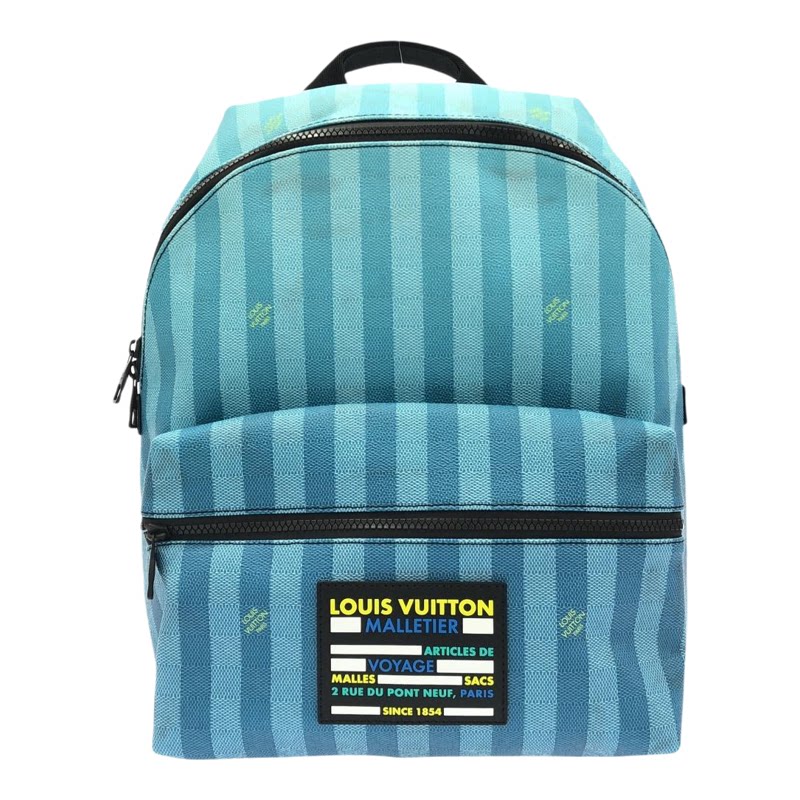 中古LV路易威登y拼接条纹双肩包