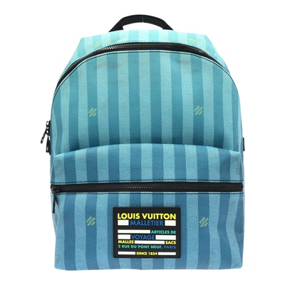 中古LV路易威登y拼接条纹双肩包