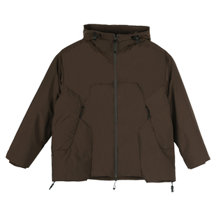 朴术男装2025年冬季新款日系复古风白鸭绒90连帽抽绳收口袖羽绒服