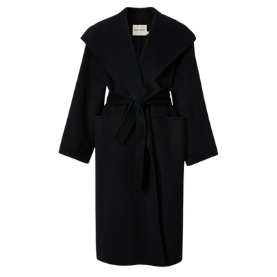 艾诺丝雅诗百搭大翻领毛呢外套