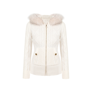 MummyCat下蛋喵 【圣诞派对】古早氛围羊毛连帽绞花针织毛衣外套