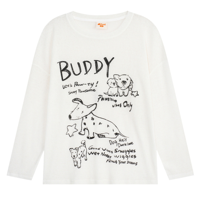 YUZI鱼子涂鸦印花T恤罩衫特大码