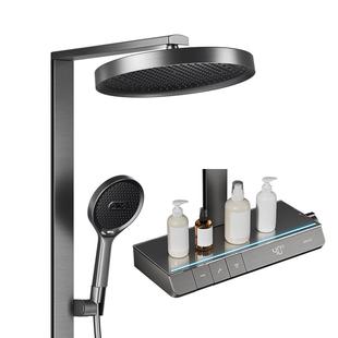 九牧琴键丝雨恒温淋浴花洒套装浴室增压淋浴器方管贴墙花洒26196