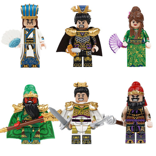 三国小侠积木人仔诸葛亮曹操华雄蔡文姬张包武将坐骑张飞关羽新款