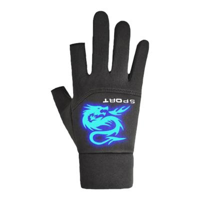 手套男士冬季骑行加绒保暖漏二指