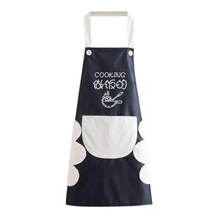 时尚防水防油家用厨房工作围腰男女家里家外餐饮专用定制logo围裙