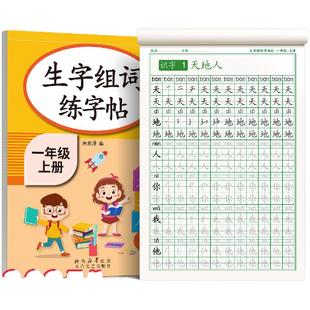 一年级上册下册字帖练字帖同步小学生人教版语文练字每日一练笔画笔顺硬笔书法楷书练字本儿童写字帖练习生字摹写本描红教材专用贴