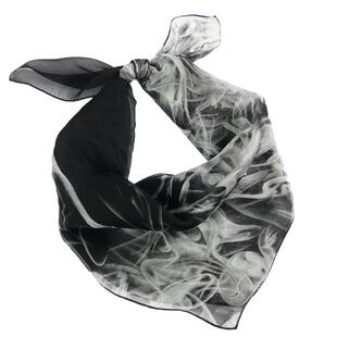 小方巾女丝巾桑蚕丝百搭春秋护颈纱巾薄款小丝巾时尚黑色真丝围巾