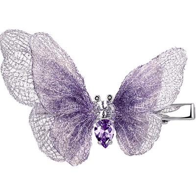 shes茜子原创双玲草刺绣刘海捏夹