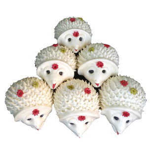 送侄子儿女外甥女儿童小孩子生日花馍小刺猬生肖狗福袋鱼馒头礼品